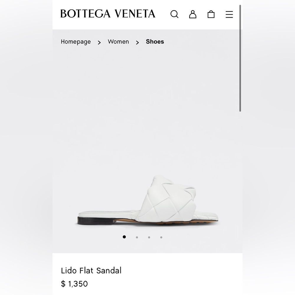 Bottega Veneta Lido flat slides in white - Picture 3 of 15
